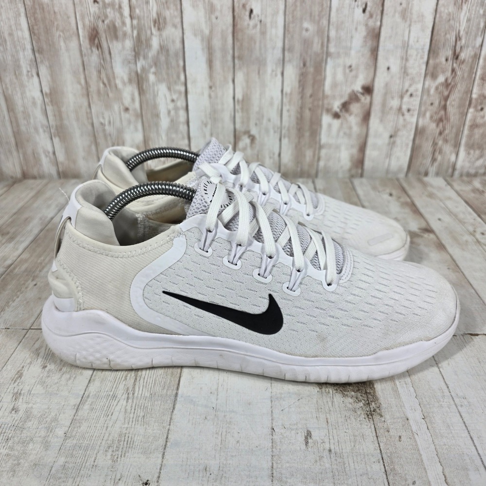 Nike Free RN 2018 Womens Running Shoes White Black 942837-100 Size 11